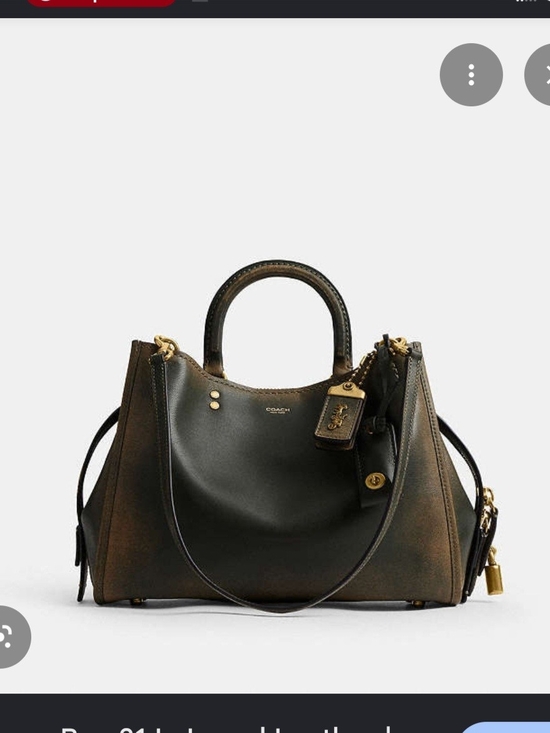 Coach Handbags - Coach Olive Green Pebbled Leather Satchel with Gold Hardware